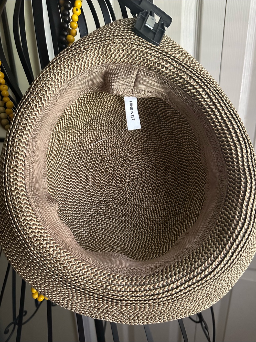 Nine West Classic Woven Straw Sun Bucket Cloche Hat - Picture 6 of 7